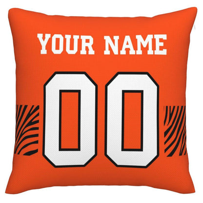 Custom C.Bengals Pillow Decorative Throw Pillow Case - Print Personalized Football Team Fans Name & Number Birthday Gift Football Pillows