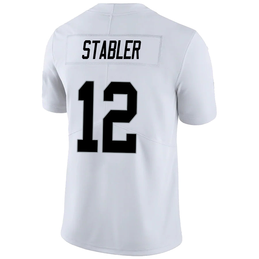 #12 Ken Stabler Player LV.Raiders White Vapor F.U.S.E. Limited Football Jerseys