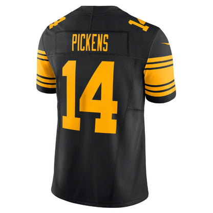 P.Steelers #14 George Pickens Player Vapor F.U.S.E. Limited Color Rush Black Stitched American Football Jerseys