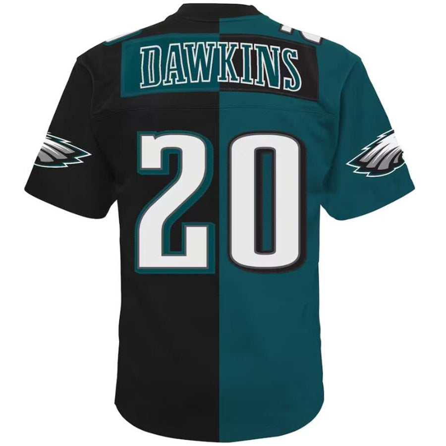 P.Eagles #20 Brian Dawkins Player Mitchell & Ness Midnight Green-Black Split Legacy Jersey
