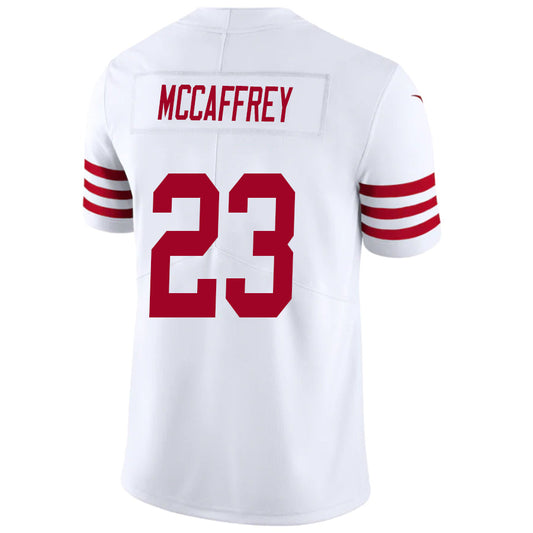 #23 Christian McCaffrey Player SF.49ers White Vapor F.U.S.E. Limited Football Jerseys