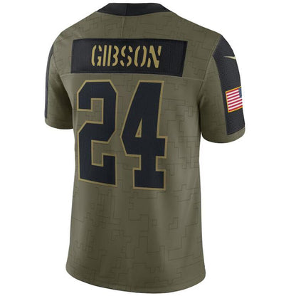 W.Commanders #24 Antonio Gibson Olive 2021 Salute To Service Player Game Football Jerseys