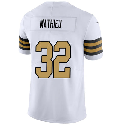 #32 Tyrann Mathieu Player NO.Saints White Vapor Limited Football Jerseys