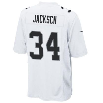 LV.Raiders #34 Bo Jackson Player White Game Football Jerseys