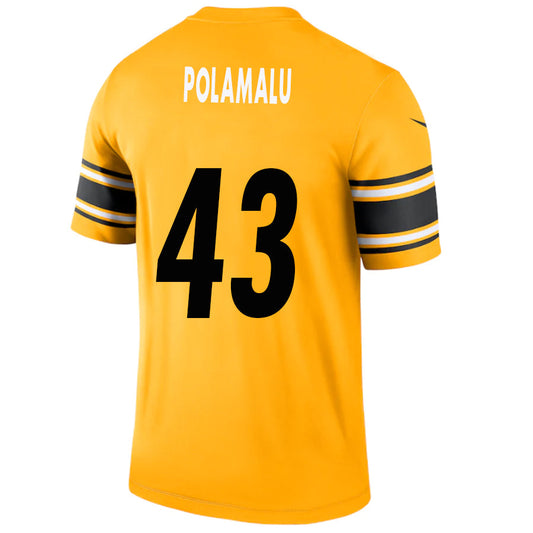 #43 Troy Polamalu Player P.Steelers Gold Stitched Game Football Jerseys