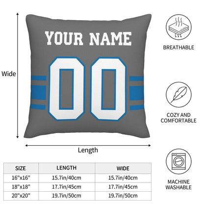 Custom D.Lions Pillow Decorative Throw Pillow Case - Print Personalized Football Team Fans Name & Number Birthday Gift Football Pillows