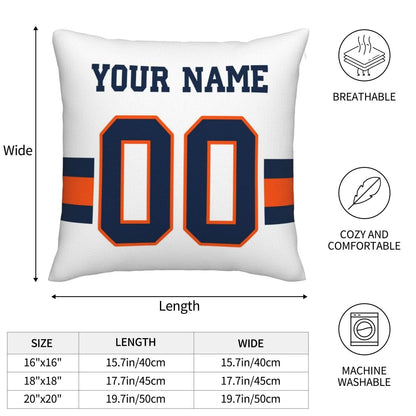 Custom D.Broncos Pillow Decorative Throw Pillow Case - Print Personalized Football Team Fans Name & Number Birthday Gift Football Pillows