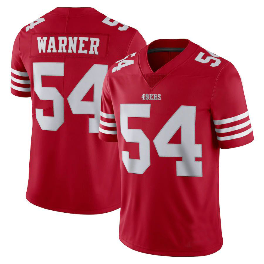 SF.49ers 54 Fred Warner New Red Stitched American Football Jerseys 2022