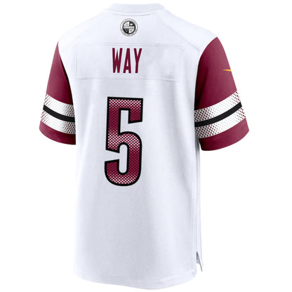 W.Commanders #5 Tress Way Player White Home Game Football Jerseys