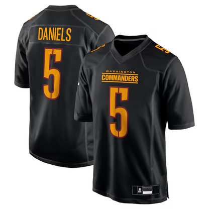 #5 Jayden Daniels Player W.Commanders Carbon Black Fashion Football Jerseys