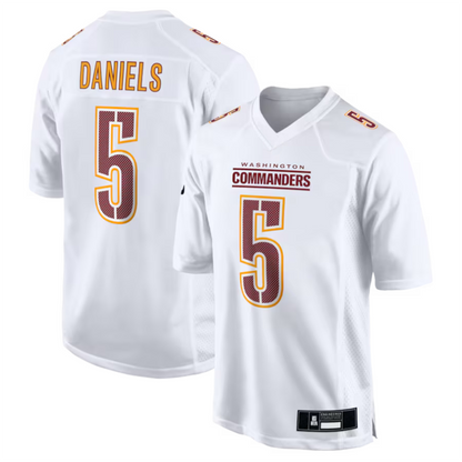 W.Commanders #5 Jayden Daniels Player White Fashion Stitched American Football Jerseys