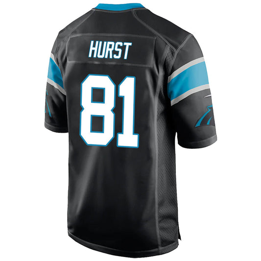 C.Panthers #81 Hayden Hurst Black Stitched Player Game Football Jerseys