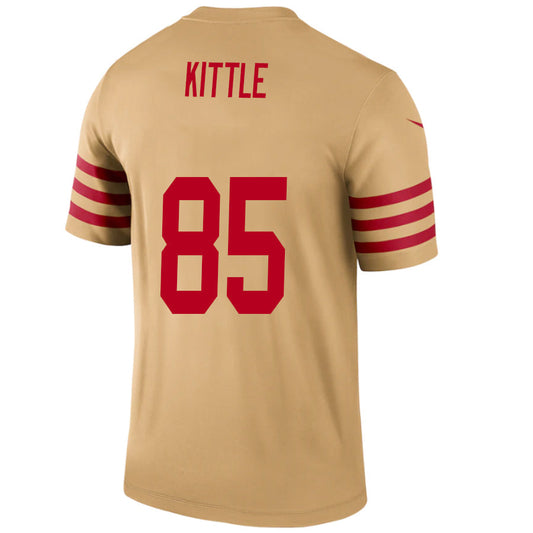 #85 George Kittler Player SF.49ers Gold Stitched Player Game Football Jerseys