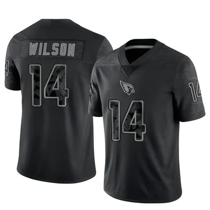 A.Cardinals #14 Michael Wilson Player Black RFLCTV Limited Football Jerseys