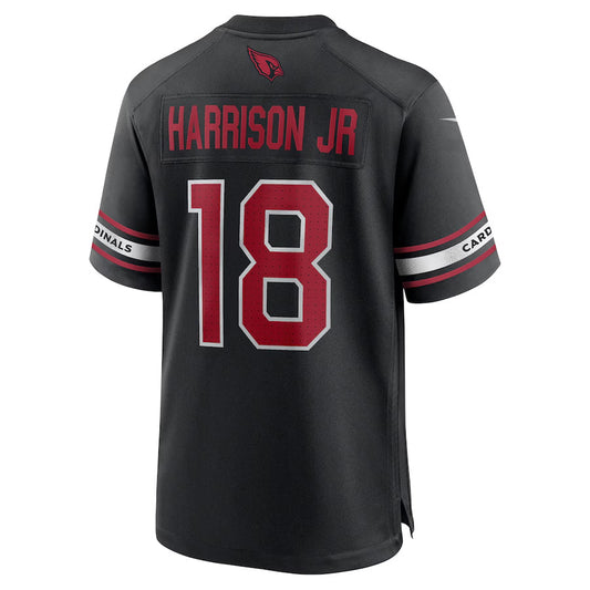 A.Cardinals #18 Marvin Harrison Jr. Player Black Alternate Game Football Jerseys