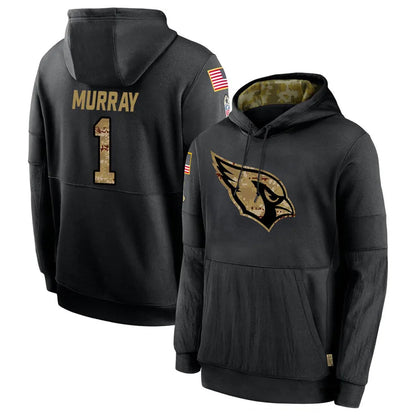 A.Cardinals #1 Kyler Murray Player Black Salute to Service Limited Hoodies Football Jerseys