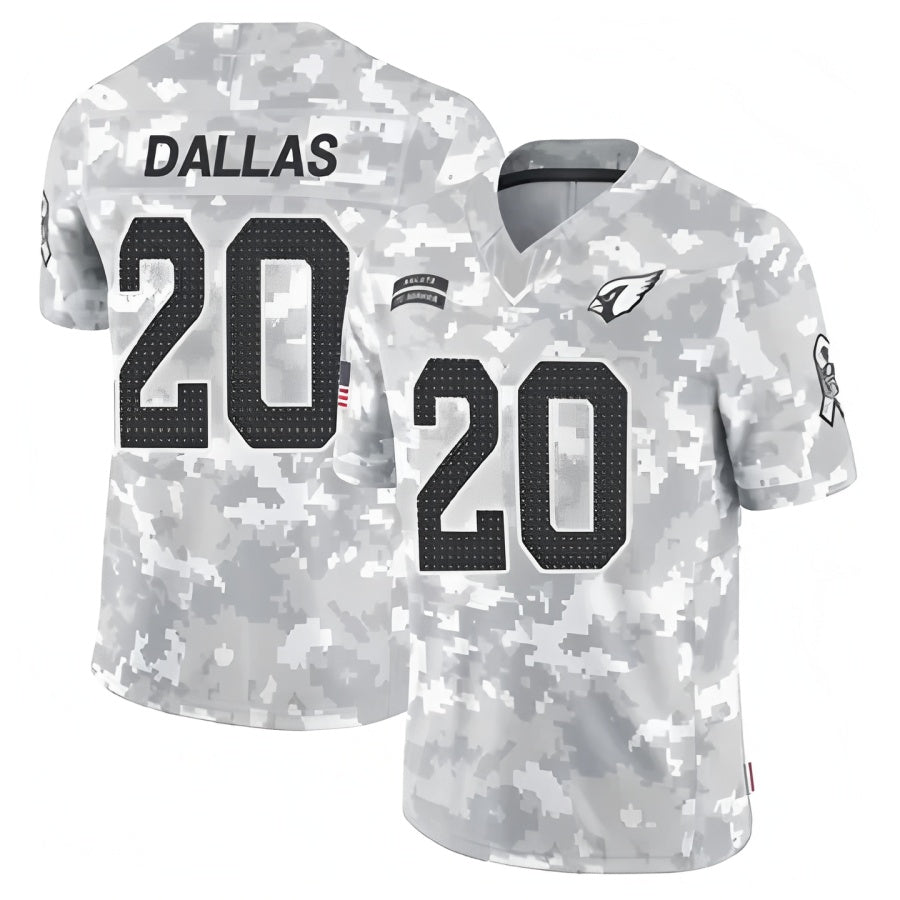 A.Cardinals #20 DeeJay Dallas Player Camo Salute to Service Limited Stitched Football Jerseys