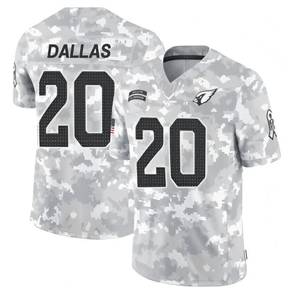 A.Cardinals #20 DeeJay Dallas Player Camo Salute to Service Limited Stitched Football Jerseys