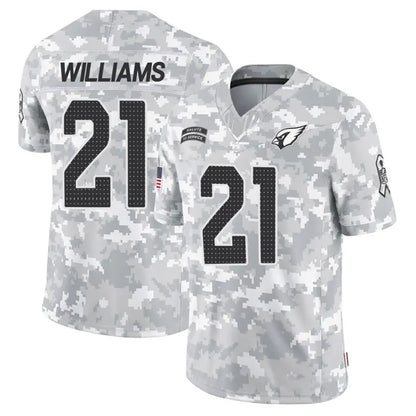 A.Cardinals #21 Garrett Williams Player Camo Salute to Service Limited Stitched Football Jerseys