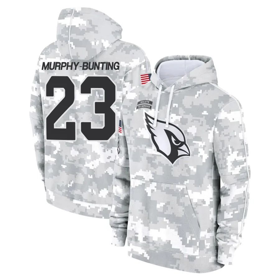 A.Cardinals #23 Sean Murphy-Bunting Player Camo Salute to Service Hoodies Football Jerseys