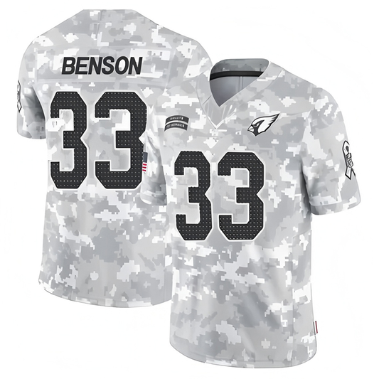 A.Cardinals #33 Trey Benson Player Camo Salute to Limited Football Jerseys