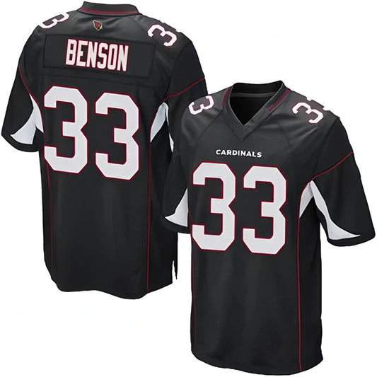A.Cardinals #33 Trey Benson Player Black Alternate Game Football Jerseys