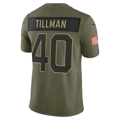 A.Cardinals #40 Pat Tillman Player Olive Salute to Service Retired Limited Football Jerseys