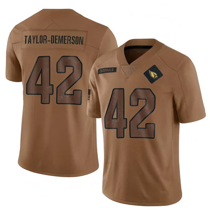 A.Cardinals #42 Dadrion Taylor-Demerson Player Brown Salute To Service Limited Football Jerseys