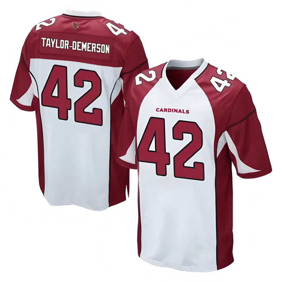 A.Cardinals #42 Dadrion Taylor-Demerson Player Whtie Game Football Jerseys