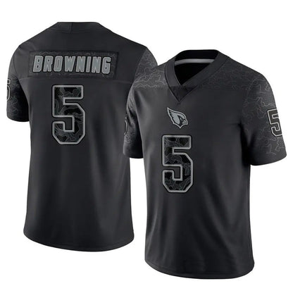 A.Cardinals #5 Baron Browning Player Black RFLCTV Limited Football Jerseys