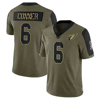 A.Cardinals #6 James Conner Player Olive Salute To Service Limited Football Jerseys