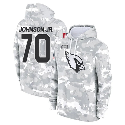 A.Cardinals #70 Paris Johnson Jr. Player Salute to Service Hoodies Football Jerseys