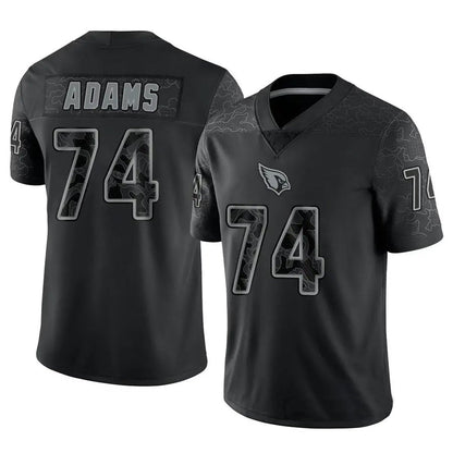 A.Cardinals #74 Isaiah Adams Player Black RFLCTV Limited Football Jerseys