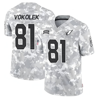 A.Cardinals #81 Travis Vokolek Player Camo Salute to Service Limited Stitched Football Jerseys
