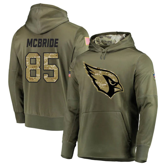 A.Cardinals #85 Trey McBride Player Olive Salute to Service Limited Hoodies Football Jerseys
