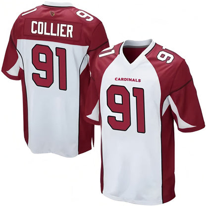 A.Cardinals #91 L.J. Collier Player White Game Football Jerseys