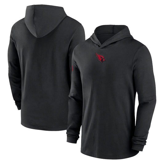 A.Cardinals Black Sideline Performance Long Sleeve Hoodie Player Football Jerseys