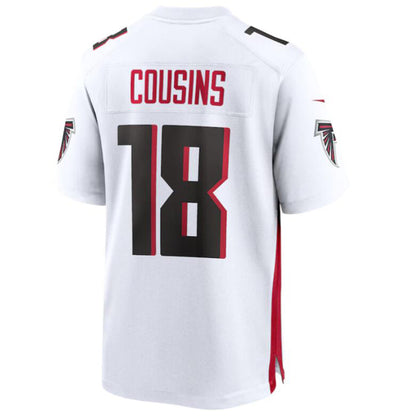 A.Falcons #18 Kirk Cousins Player White Home Game Football Jerseys