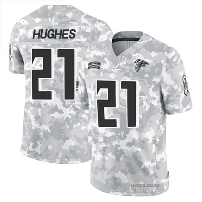 A.Falcons #21 Mike Hughes Player Arctic Camo Salute to Service Limited Football Jerseys