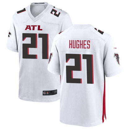 A.Falcons #21 Mike Hughes Player White Home Game Football Jerseys