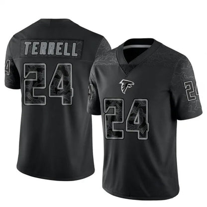 A.Falcons #24 A.J. Terrell Jr. Player Black RFLCTV Limited Football Jerseys