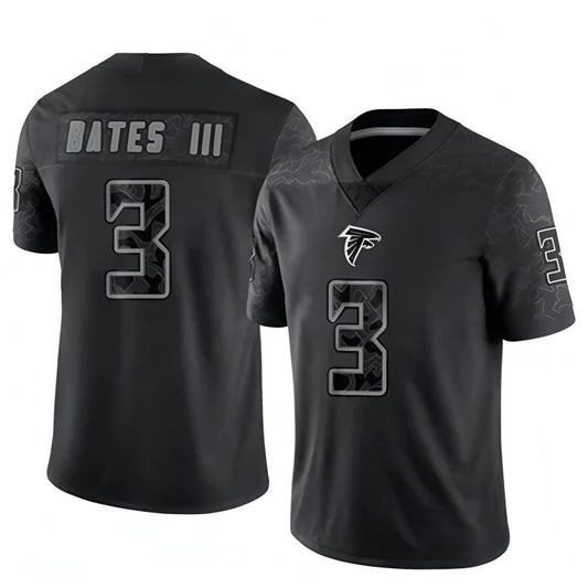 A.Falcons #3 Jessie Bates III Player Black RFLCTV Limited Football Jerseys