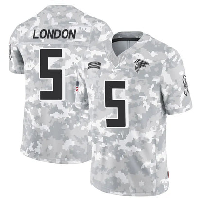 A.Falcons #5 Drake London Player Arctic Camo Salute to Service Limited Football Jerseys