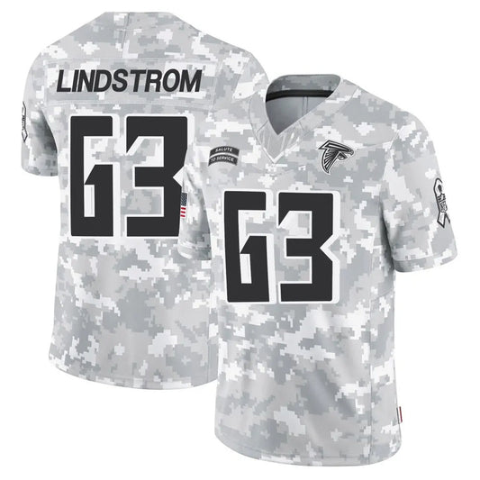 A.Falcons #63 Chris Lindstrom Player Arctic Camo Salute to Service Limited Football Jerseys