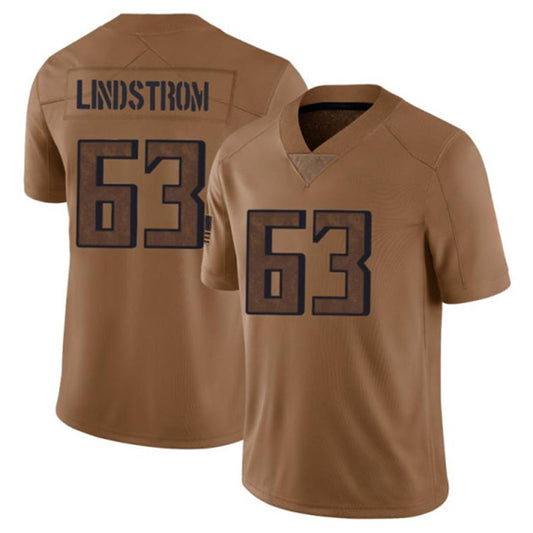 A.Falcons #63 Chris Lindstrom Player Brown Salute To Service Limited Football Jerseys