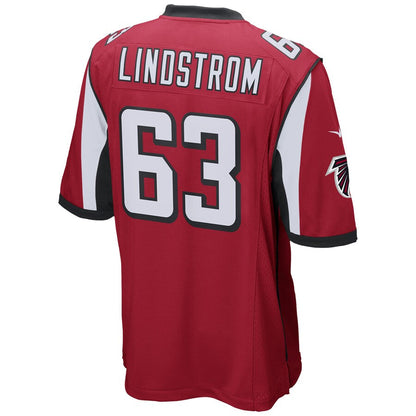 A.Falcons #63 Chris Lindstrom Player Red Replica Game Football Jerseys
