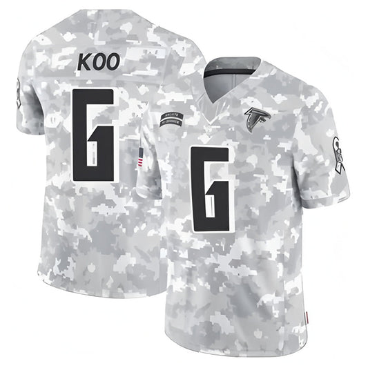A.Falcons #6 Younghoe Koo Player Camo Salute to Service Limited Football Jerseys