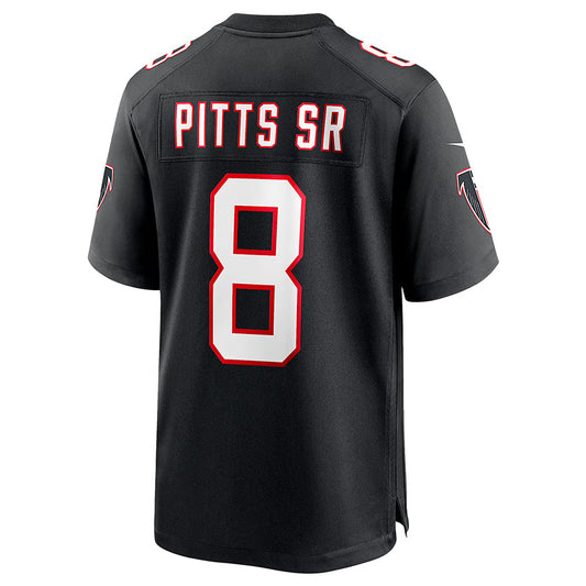 A.Falcons #8 Kyle Pitts Sr. Player Black Alternate Game Football Jerseys