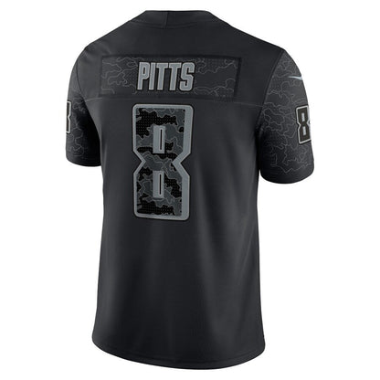 A.Falcons #8 Kyle Pitts Sr. Player Black RFLCTV Limited Football Jerseys