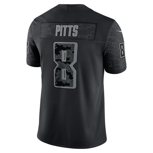 A.Falcons #8 Kyle Pitts Sr. Player Black RFLCTV Limited Football Jerseys